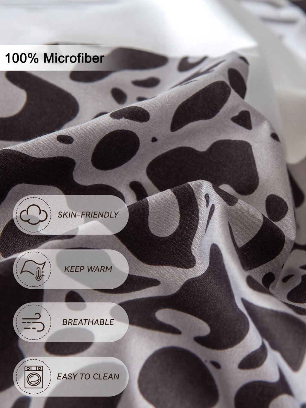 Leopard print heart-shaped duvet cover 3pcs   set, soft and breathable, modern for bedroom decoration, queen/king size bed