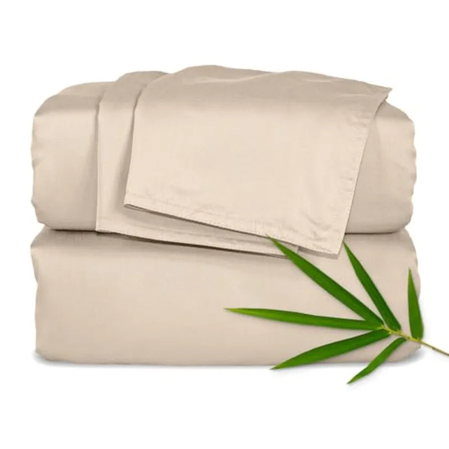 Twin & Twin XL Sheets Genuine 100% Organic Viscose Derived from Bamboo Bed Sheet Set Luxuriously Soft and Cooling Double Stitching 2 Year Qual