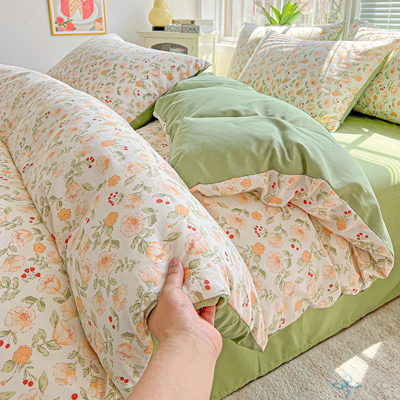 Fluffy 1pc Purple Lavender Printed Duvet Cover Single/Queen/King Size Quilt Cover for Double Bed Flower housse de couette220x240cm
