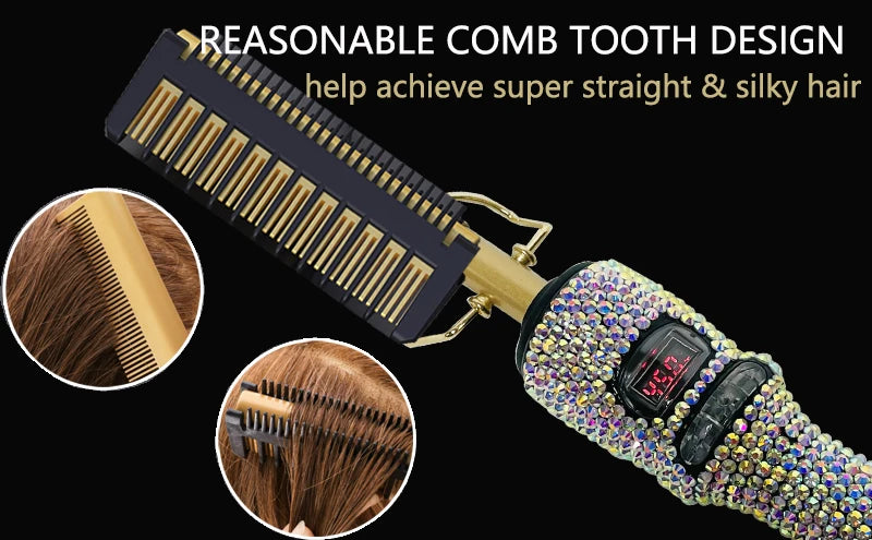 Premium Hot Comb Straight Curling Electric Comb for American African Hair pente quente peigne chauffant lisseur cheveux Styling Tools