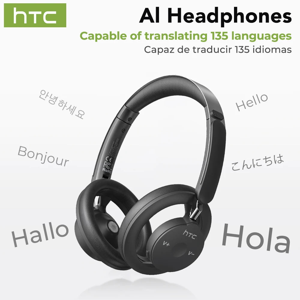 Open-Ear Headphones Foldable Punchy Bass HTC HP06 Bluetooth V6.0 Wireless  Headset for PC Laptop phone TV lightweight Hollow Airy