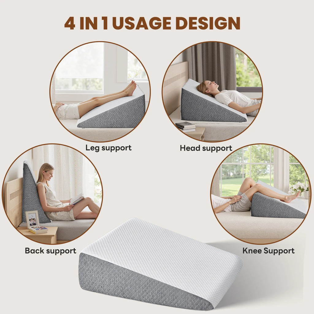 Inclined Ergonomic Wedge Contour Neck Pillows For Neck Pain Relief Memory Foam Bed Pillow Neck Pillow Provide multi part support