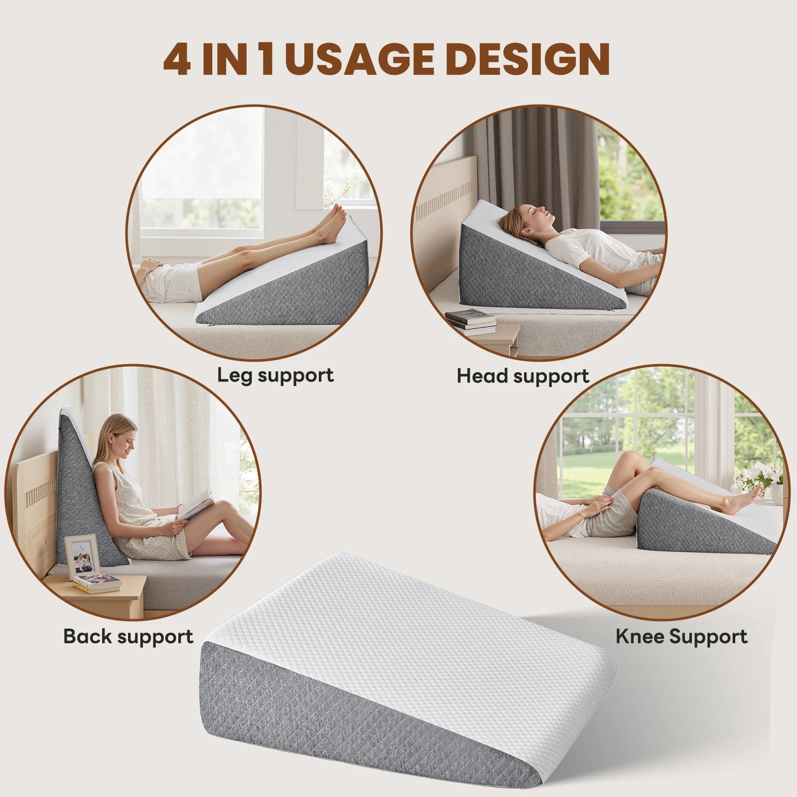 Inclined Ergonomic Wedge Contour Neck Pillows For Neck Pain Relief Memory Foam Bed Pillow Neck Pillow Provide multi part support