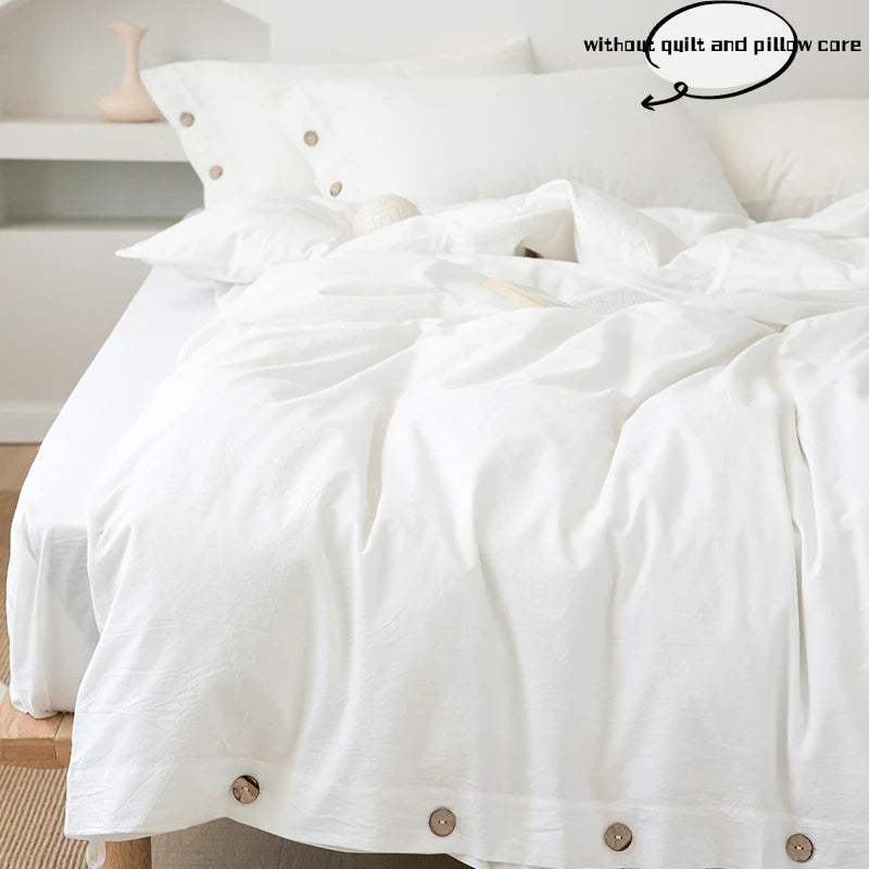 Hight Quality 3pcs  100% cotton bedding set Double Duvet Cover Set 220x240 Solid Twist Cotton King Size Bedding Set Quilt Cover Set