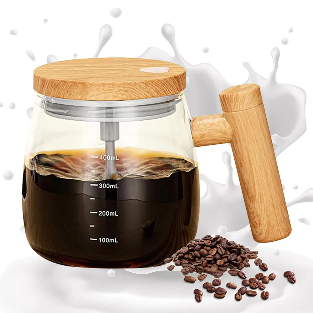 Coffee Stirring Cup Self Mixing Mug Glass Electric Automatic Mixing Cup 400ml Waterproof Electric Mixing Cup Home Supply
