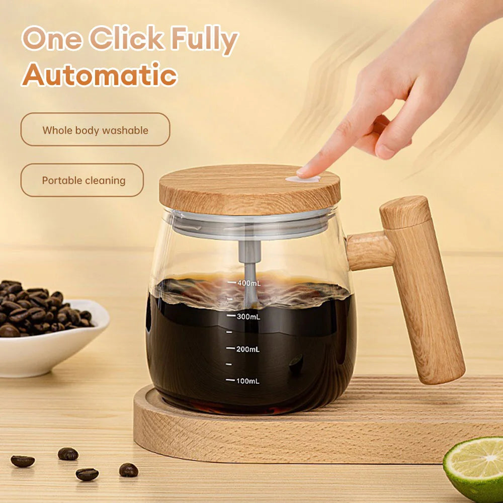 Coffee Stirring Cup Self Mixing Mug Glass Electric Automatic Mixing Cup 400ml Waterproof Electric Mixing Cup Home Supply