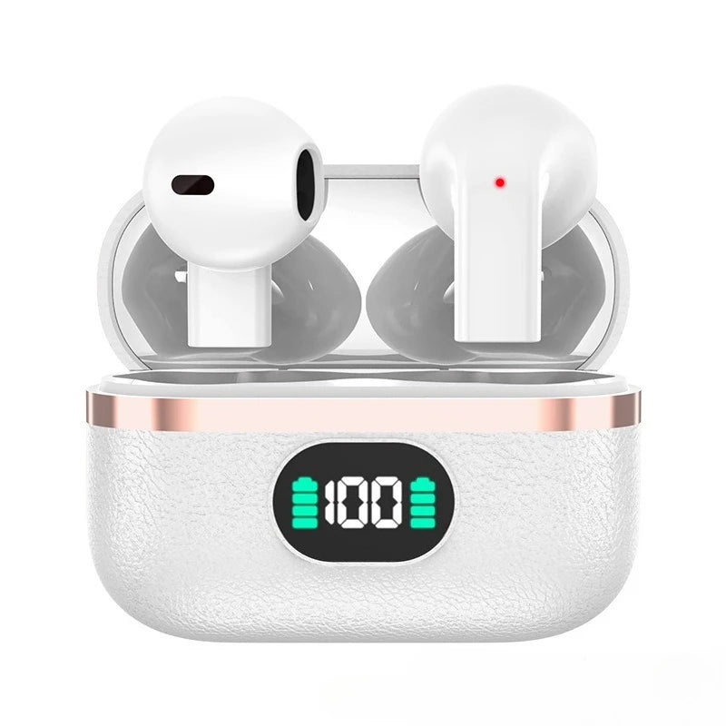 Deep Bass Wireless Earbuds Boasting Sleek Semi-in-ear Design Endurance Battery Display Bluetooth 5.3 Headphones for Active