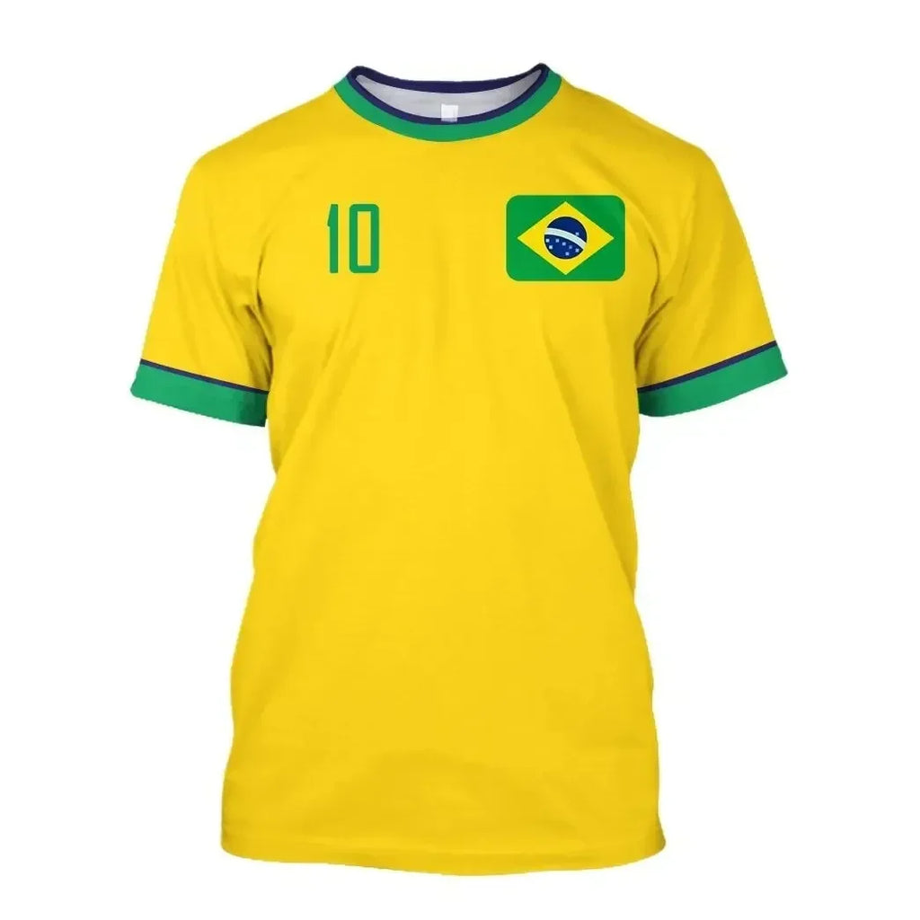 Brazil National Team 2026Jersey T Shirt Brazilian National Team Shirt O Neck Oversized Casual Streetwear Men's Apparel