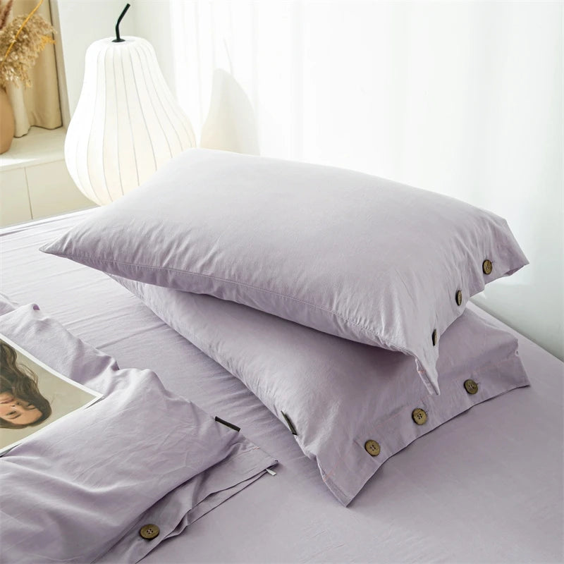 Hight Quality 3pcs  100% cotton bedding set Double Duvet Cover Set 220x240 Solid Twist Cotton King Size Bedding Set Quilt Cover Set
