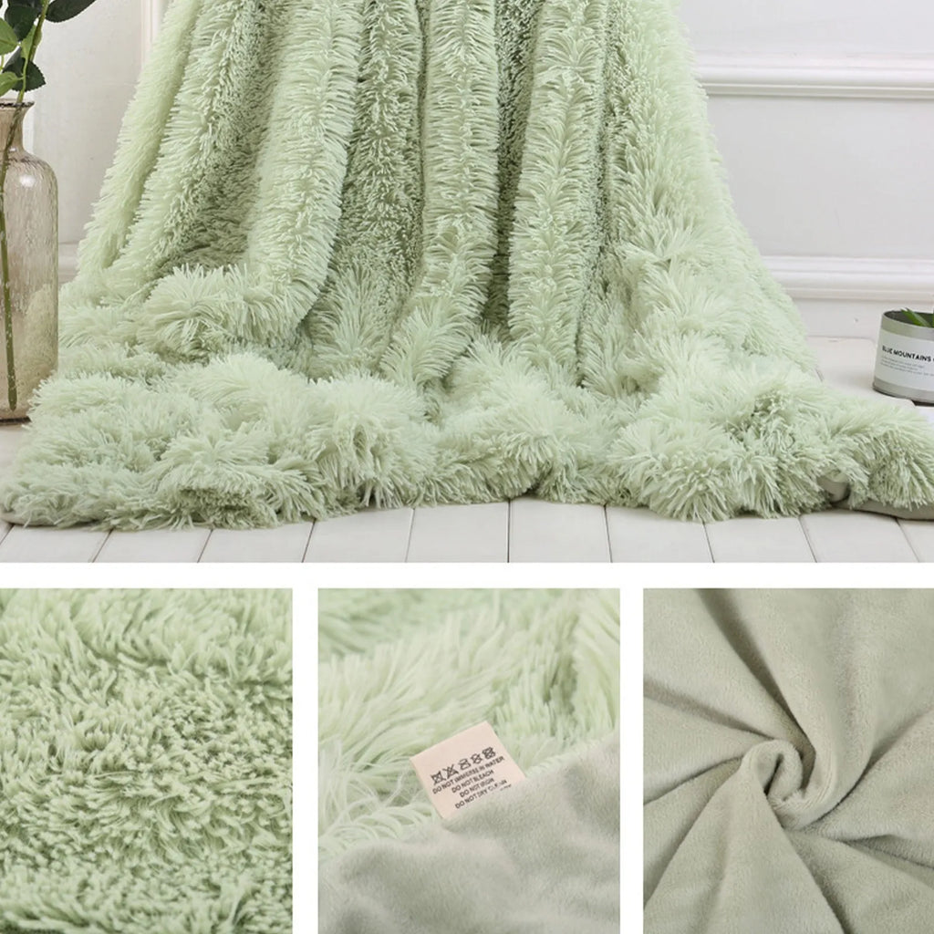 Fuzzy Fur 1PCS Super Soft Faux Elegant Cozy With Fluffy Throw Blanket Bed Sofa Bedspread Long Shaggy Soft Warm Bedding Sheet