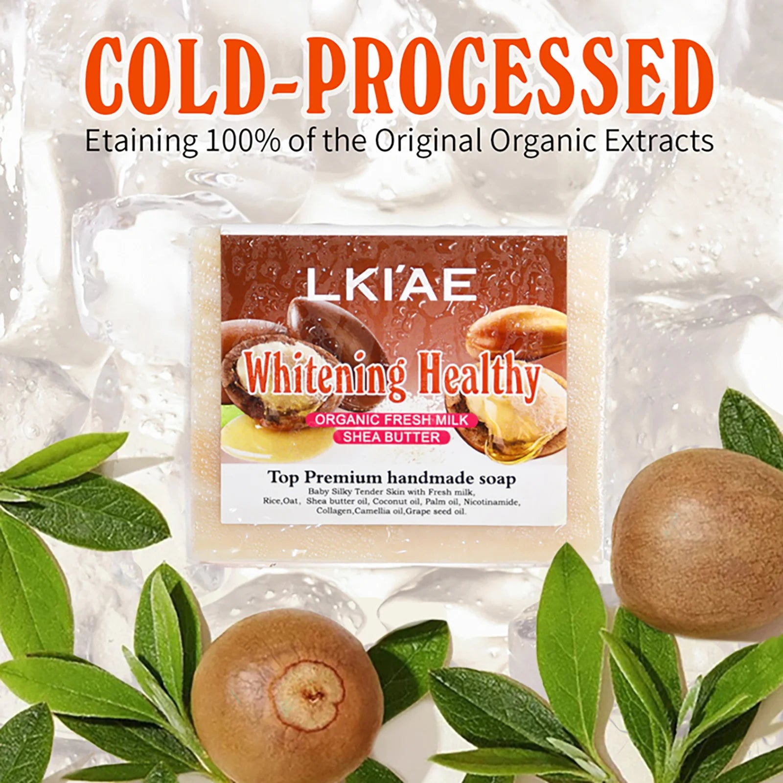 Deep Cleaning Organic Fresh Milk Whitening Soap Bar, Lighten, Improve Skin Elasticity, Handmade Soap For Face, Body and Hands, 150g/5.3 oz