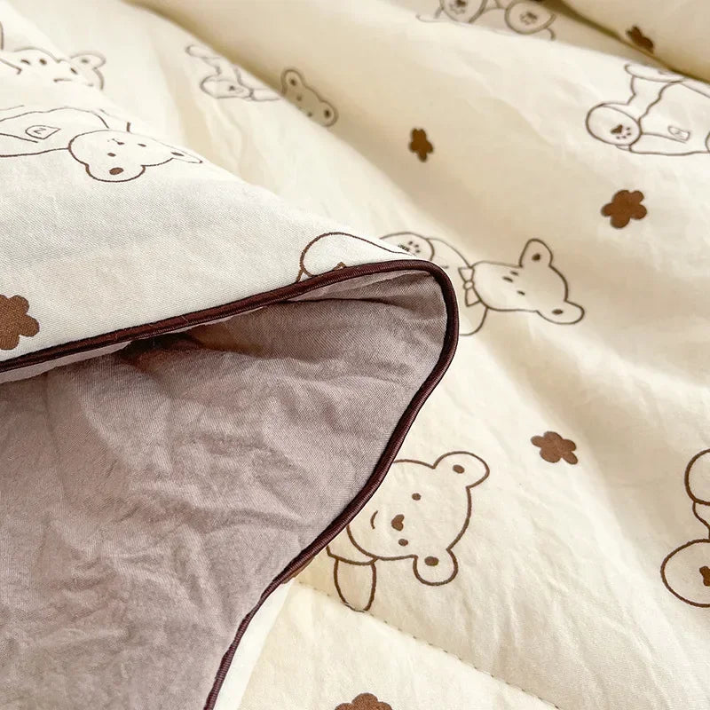 Ideal Printed Double Gauze Summer Quilt Grade A Lightweight Air Conditioning Quilt Soya Fibre Fill Soft Breathable Cool Summer Blanket