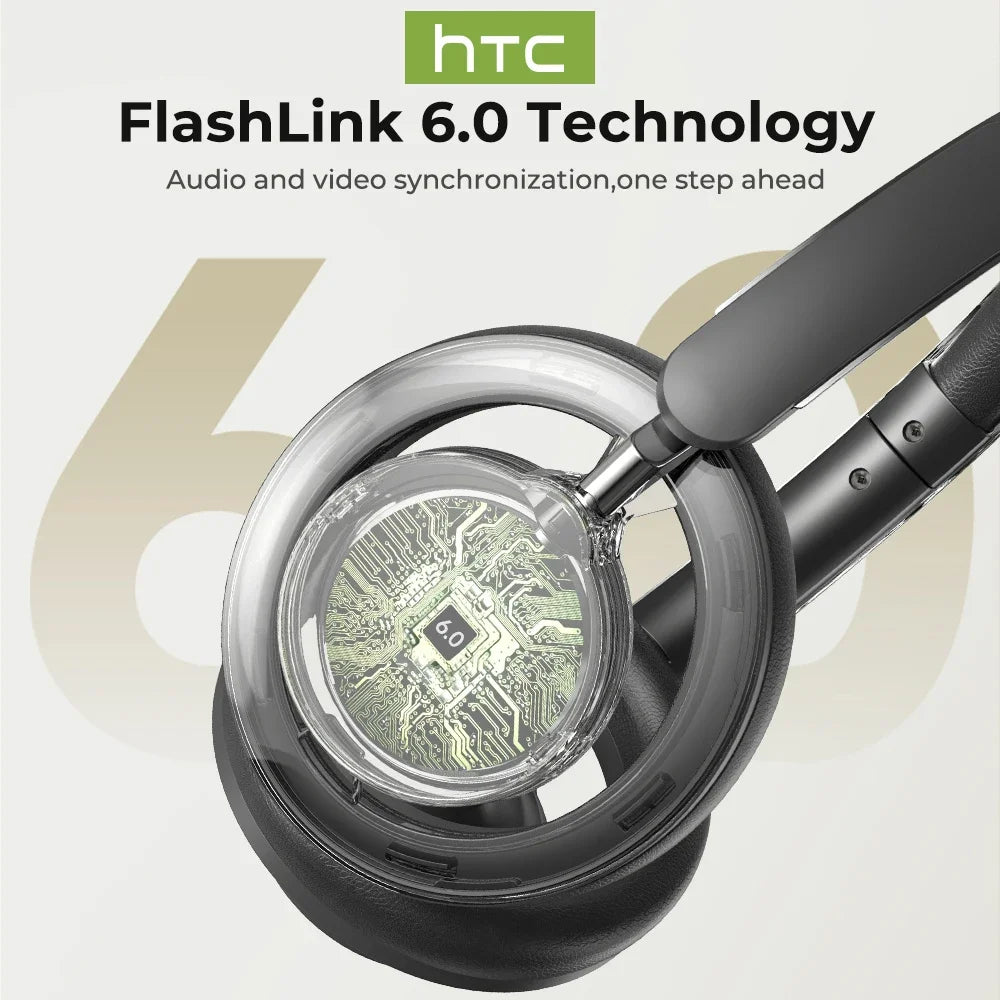 Open-Ear Headphones Foldable Punchy Bass HTC HP06 Bluetooth V6.0 Wireless  Headset for PC Laptop phone TV lightweight Hollow Airy