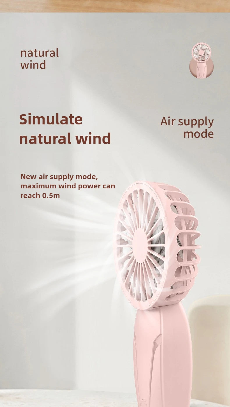 Handy Small Fan ABS Lightweight Cute Appearance USB Rechargeable Mini Fan for On Go Cooling Portable Mini Pocket Fan