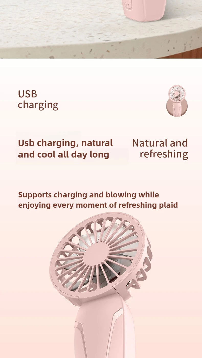 Handy Small Fan ABS Lightweight Cute Appearance USB Rechargeable Mini Fan for On Go Cooling Portable Mini Pocket Fan