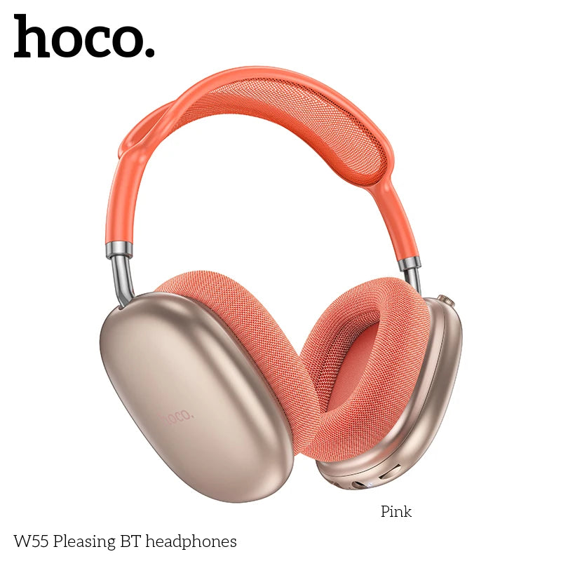 Stereo Headset Deep Bass HOCO W55 Over Ear Buetooth Earphone Wireless Music Headphone Mic HiFi Audio Sound Sport Earphones 40MM AUX TF
