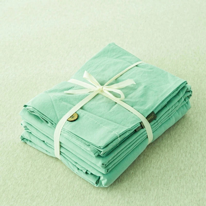Hight Quality 3pcs  100% cotton bedding set Double Duvet Cover Set 220x240 Solid Twist Cotton King Size Bedding Set Quilt Cover Set
