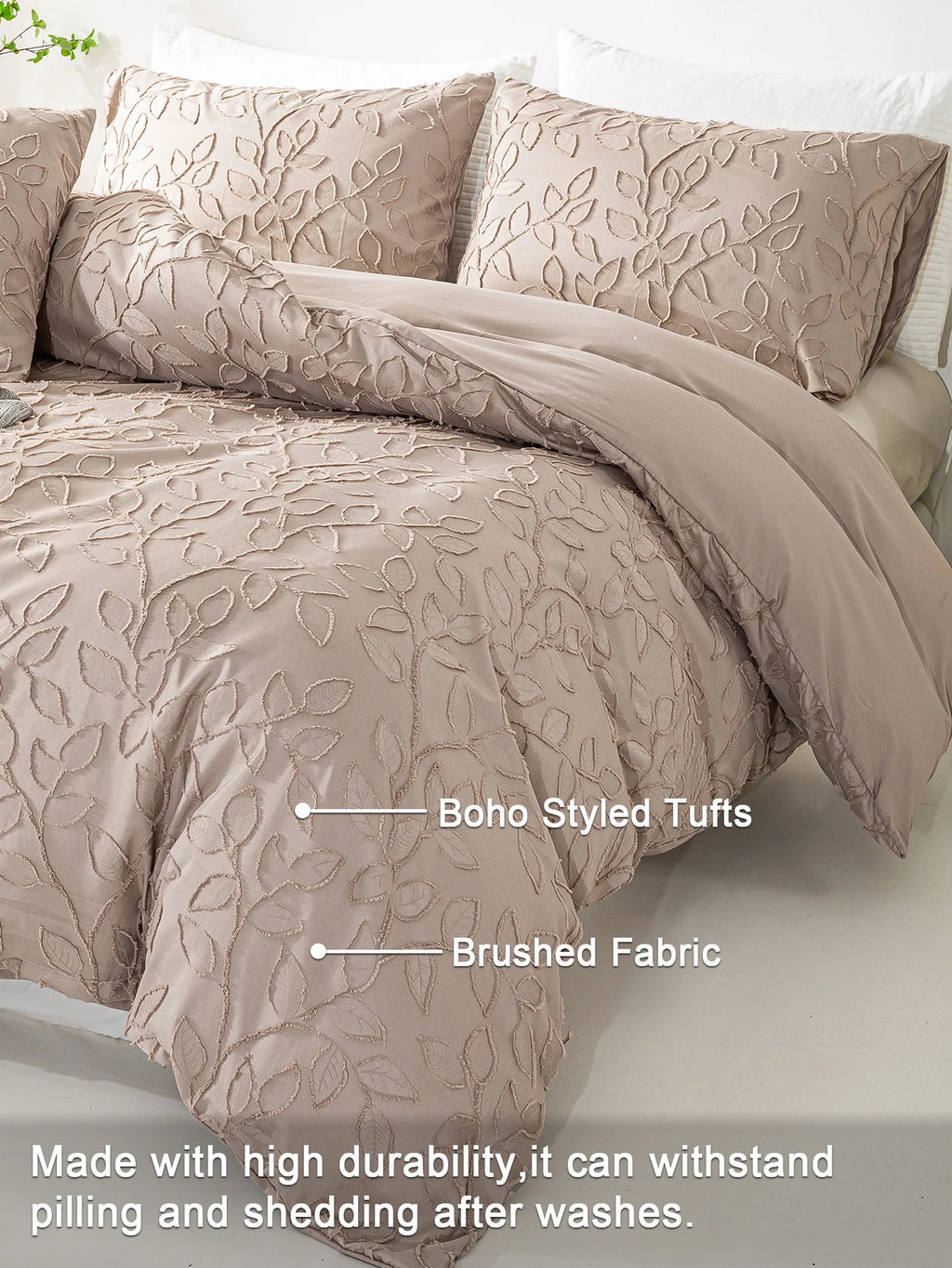 Cutting flower Bedding 3pcs Set with Zip Closure - Polyester, All-Season Comforter Set (Comforter & Pillow Shams Not Included)