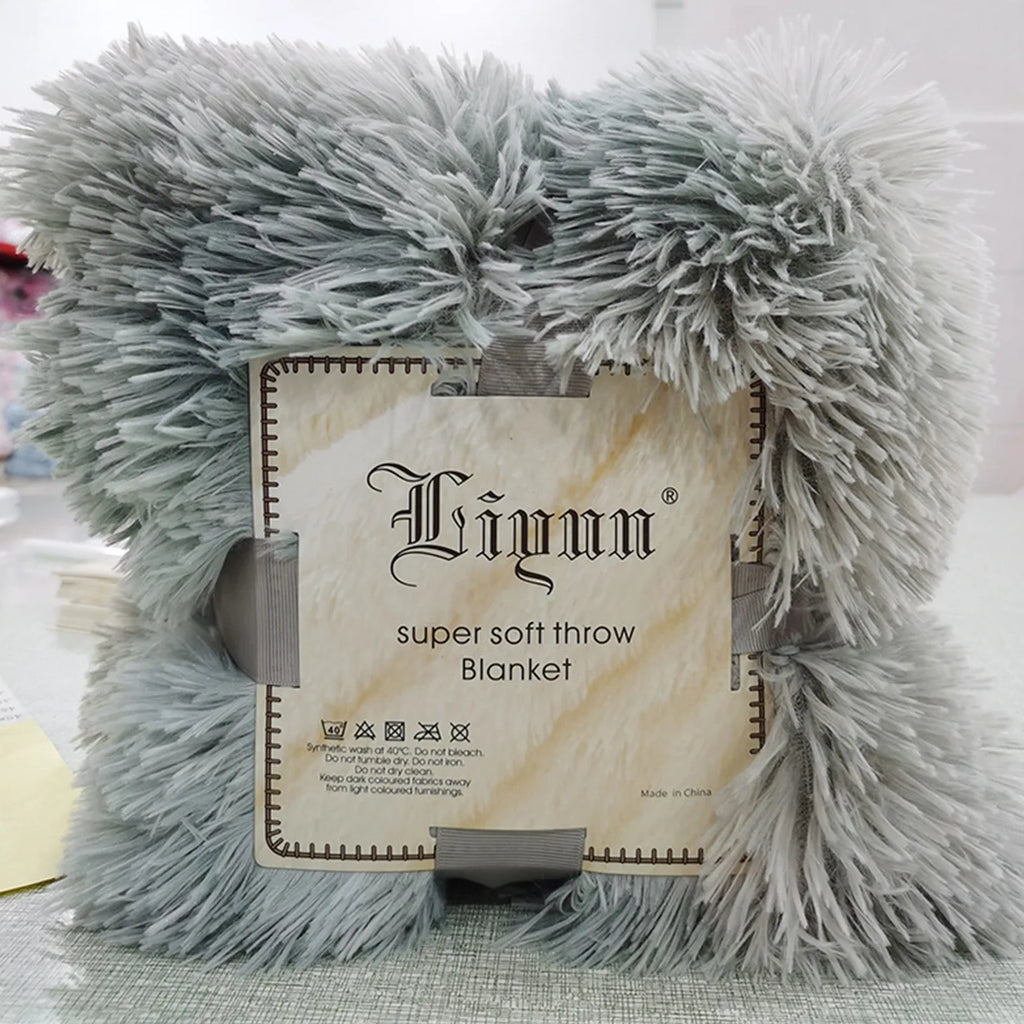 Fuzzy Fur 1PCS Super Soft Faux Elegant Cozy With Fluffy Throw Blanket Bed Sofa Bedspread Long Shaggy Soft Warm Bedding Sheet