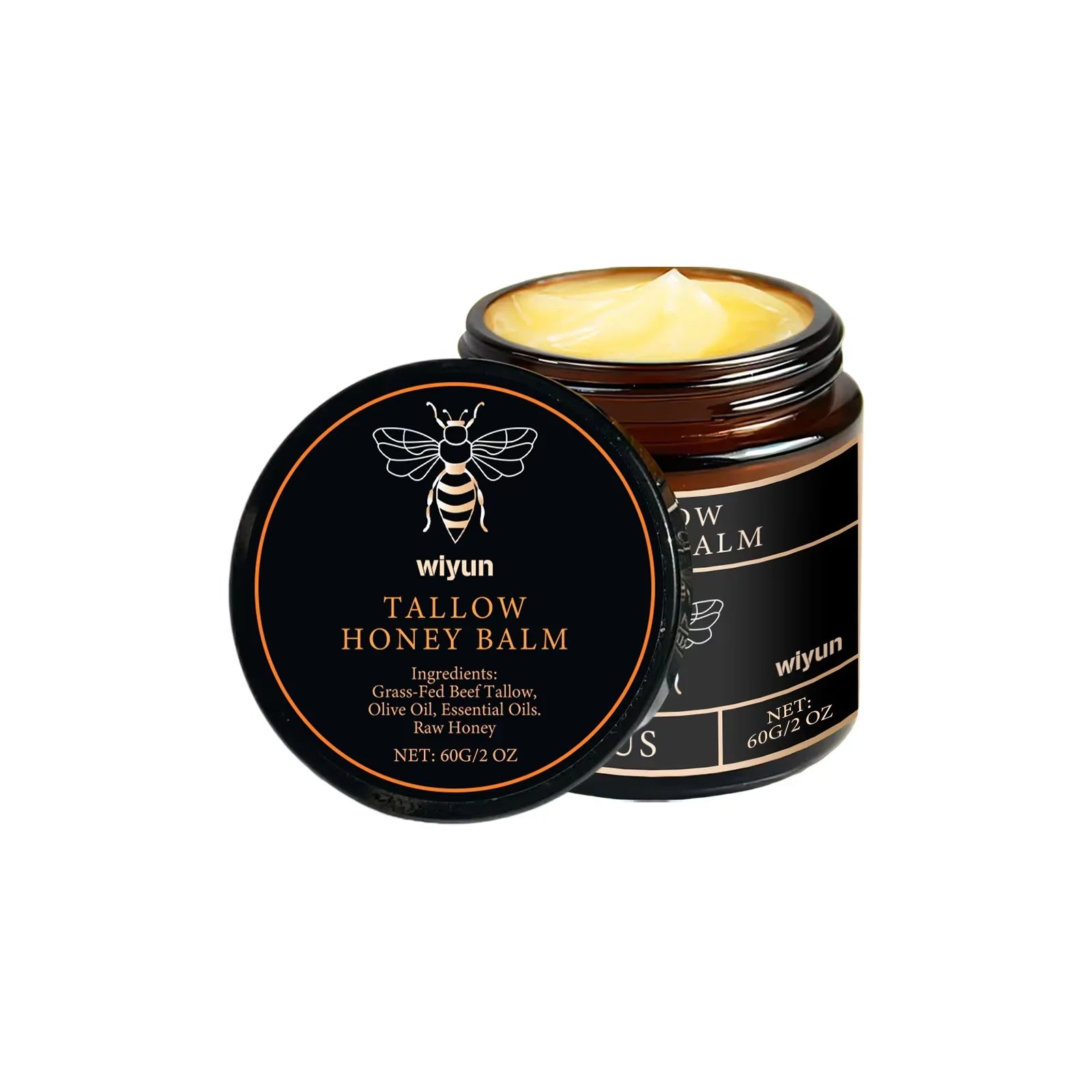 Pure Tallow Honey Balm Glowing Hydrating Skin Enhacne Elasticity Improve Dullness Fade Fine Lines Firming Face Body Moisturize Cream