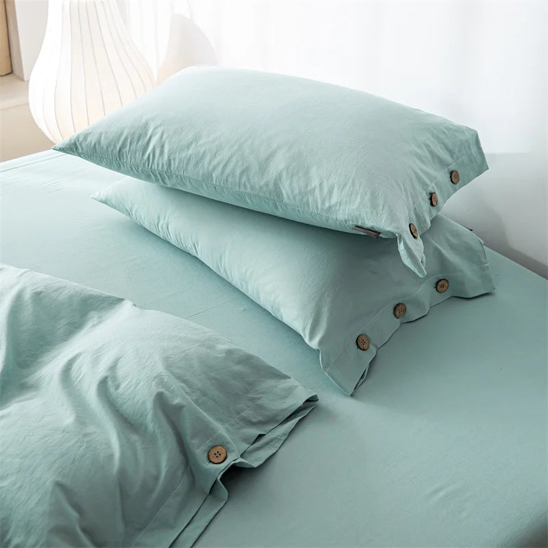 Hight Quality 3pcs  100% cotton bedding set Double Duvet Cover Set 220x240 Solid Twist Cotton King Size Bedding Set Quilt Cover Set