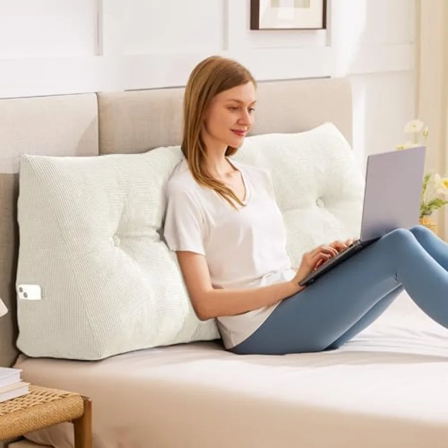 Large Headboard Pillow Triangle Pillows for Headboard Backrest Wedge Pillow for Reading Sitting Wor Daybed Pillows with Re