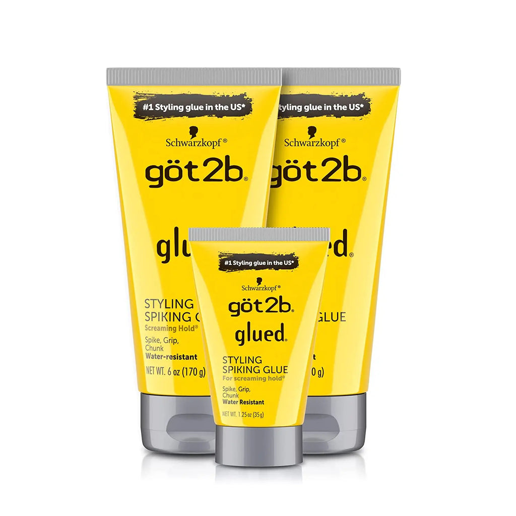 Combo Got2b Glued Spiking Glue Hair Gel Water invisible Resistant Strong Hold for wig adhesives dege control gel for Screaming Hold
