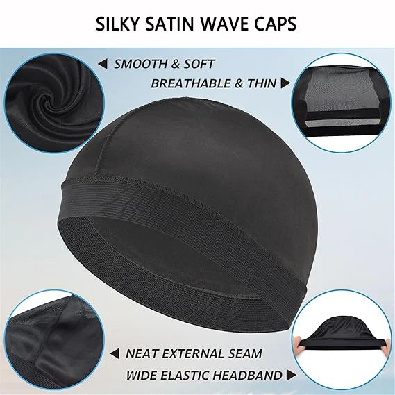 Solid Wave Caps Men Pure Color Caps  Elastic Breathable Wave Caps Polyester Multicolor Durag Cap Men Outdoor Wave Caps