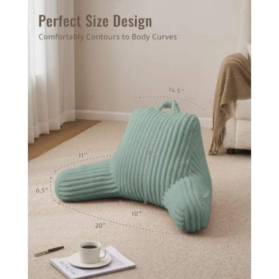 Comfortable Reading Pillow for Sitting in Bed, Flannel Back Pillow Bed Sitting Up for Adult and , Backrest Cushion for Sit Up in Couch or F