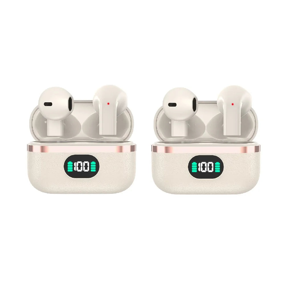 Deep Bass Wireless Earbuds Boasting Sleek Semi-in-ear Design Endurance Battery Display Bluetooth 5.3 Headphones for Active