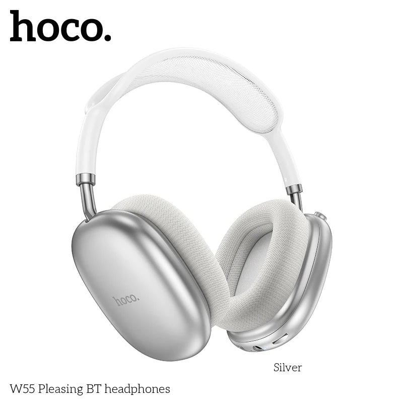 Stereo Headset Deep Bass HOCO W55 Over Ear Buetooth Earphone Wireless Music Headphone Mic HiFi Audio Sound Sport Earphones 40MM AUX TF