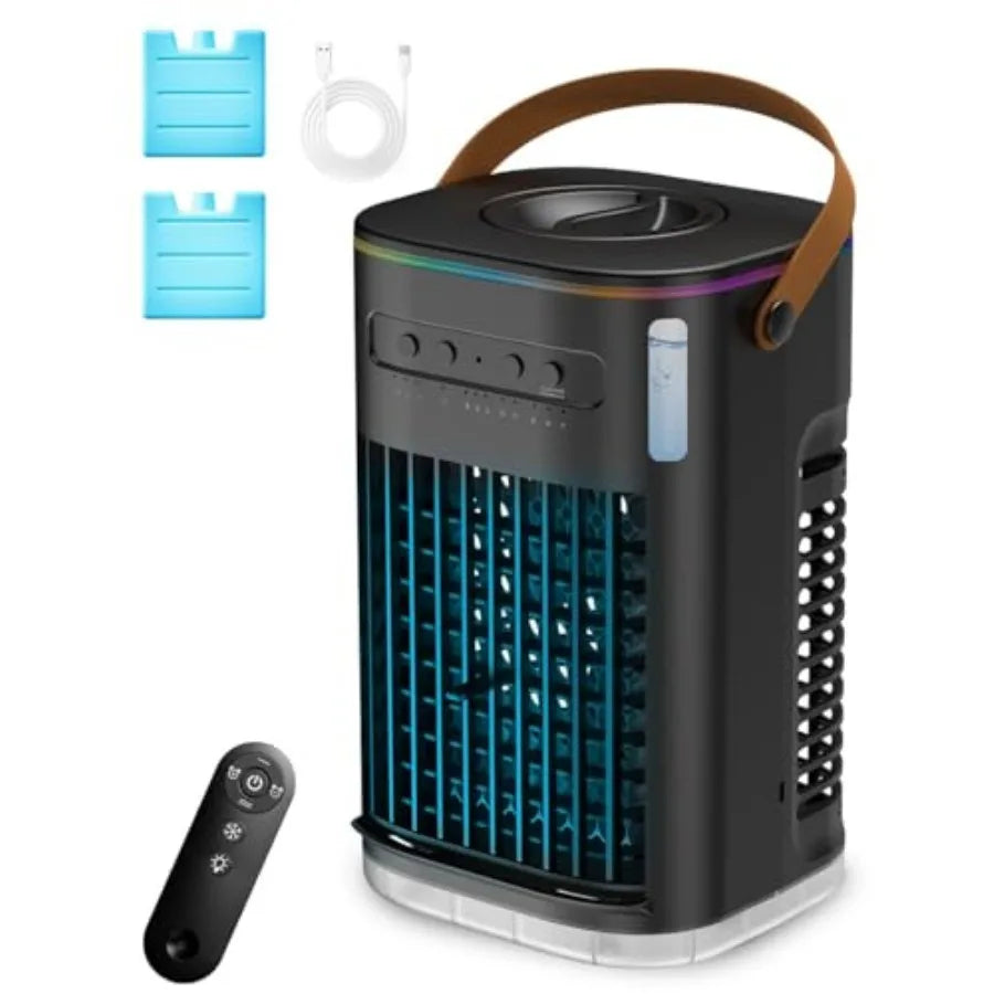 Portable  Air Conditioner Ac Unit, Evaporative Air Cooler With 2Ice Packs and 1.2L Water Tank, Personal Air Cooler with Re