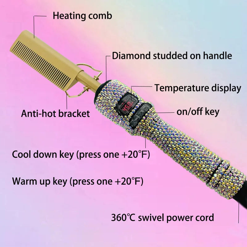 Premium Hot Comb Straight Curling Electric Comb for American African Hair pente quente peigne chauffant lisseur cheveux Styling Tools