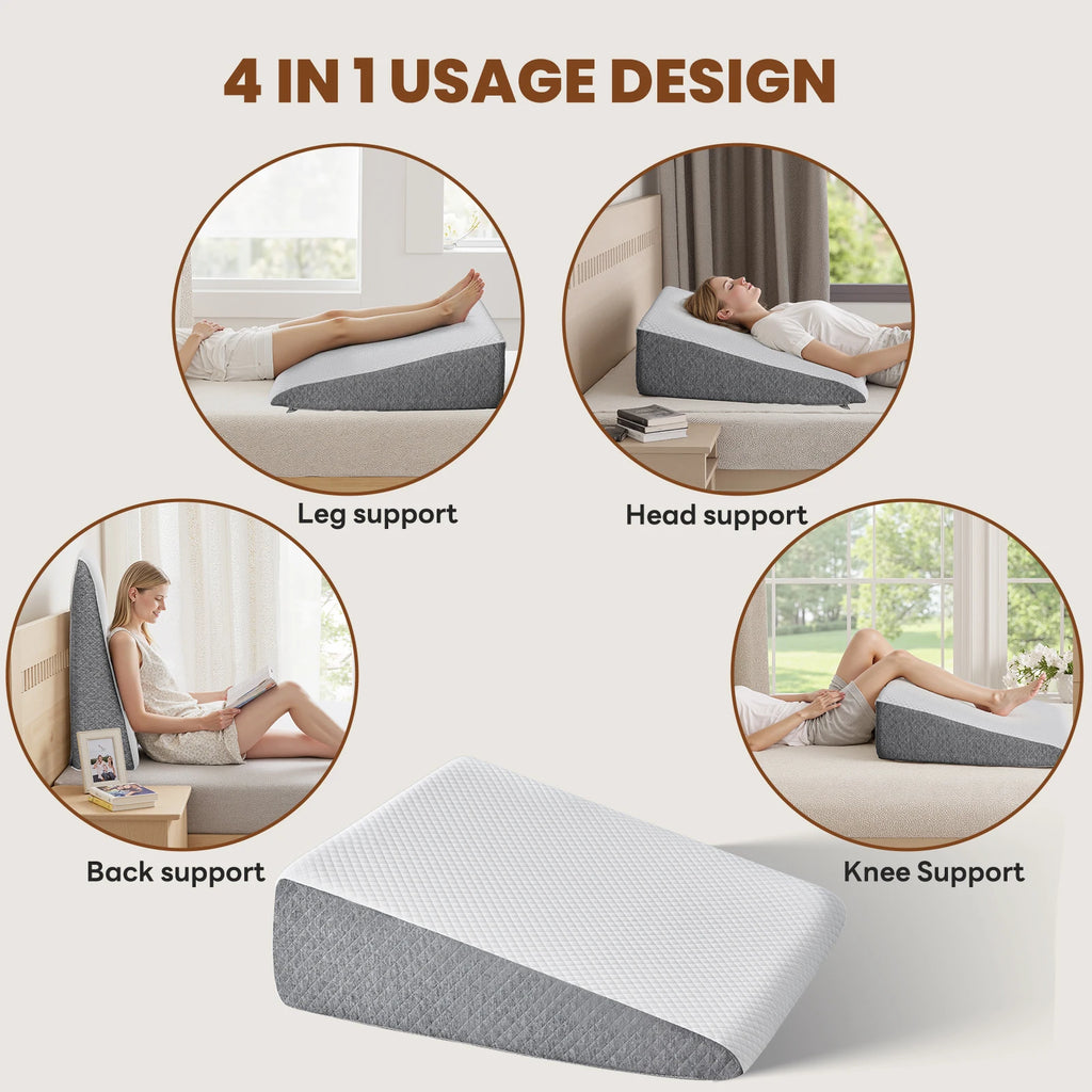 Inclined Ergonomic Wedge Contour Neck Pillows For Neck Pain Relief Memory Foam Bed Pillow Neck Pillow Provide multi part support