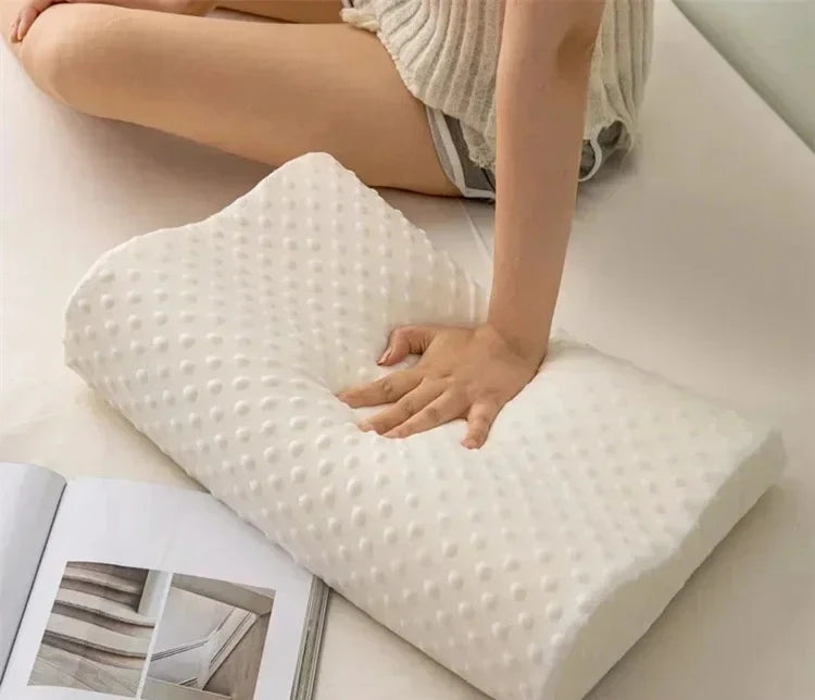 Comfortable Memory Foam Sleeping Pillow Adjustable Side Sleeping Pillow Relieve Neck and Shoulder Pain Orthopedic Curve Neck Support Pillo