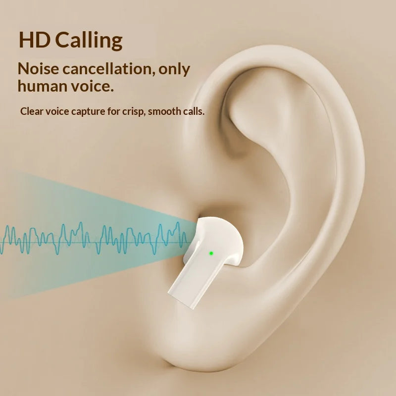Deep Bass Wireless Earbuds Boasting Sleek Semi-in-ear Design Endurance Battery Display Bluetooth 5.3 Headphones for Active