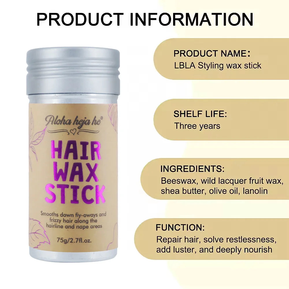 Combo 1/2Pcs Hair Wax Sticks Non-Sticky Slick Back Gel for Toddlers Girls Women Flyaway Control Wig  Natural Hair Styling Accessories