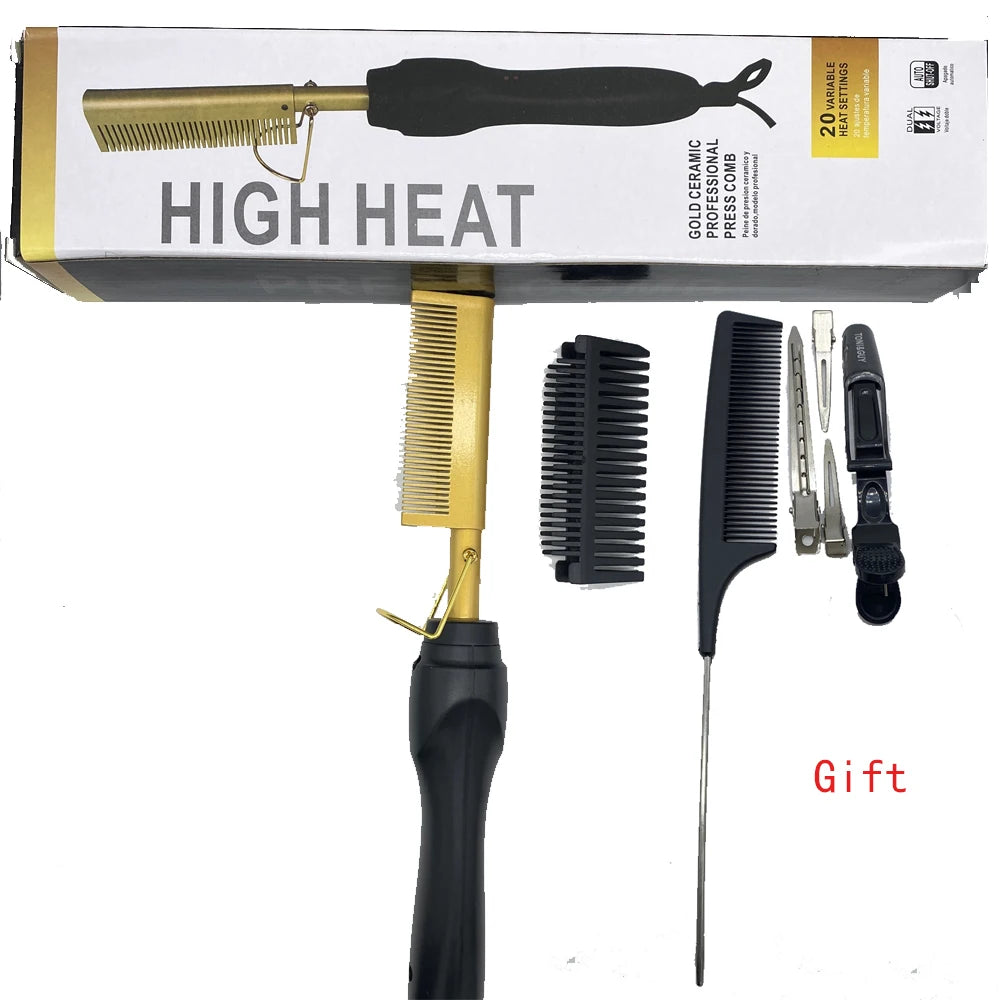 Combo Hot Comb Hair Straightener Brush Hot Comb Pressing Electric Heat electric hair brushes Styling Tools