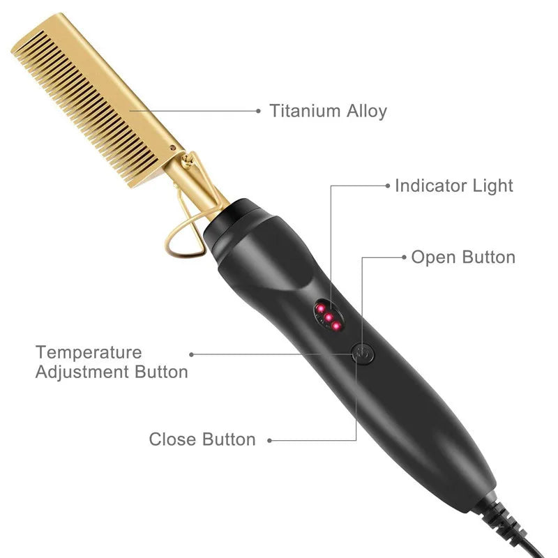 Combo Hot Comb Hair Straightener Brush Hot Comb Pressing Electric Heat electric hair brushes Styling Tools