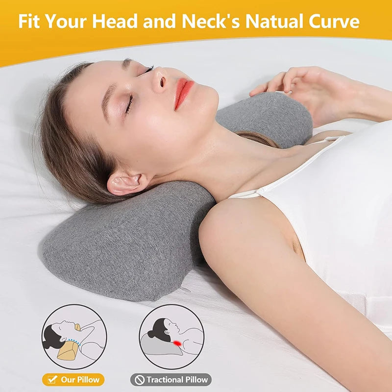 Super Comfortable Cervical Pillow, Memory Foam Contour Pillow, Bed Pillows for Side Sleeper Ergonomic Orthopedic Sleeping Pillow, Neck Pillow