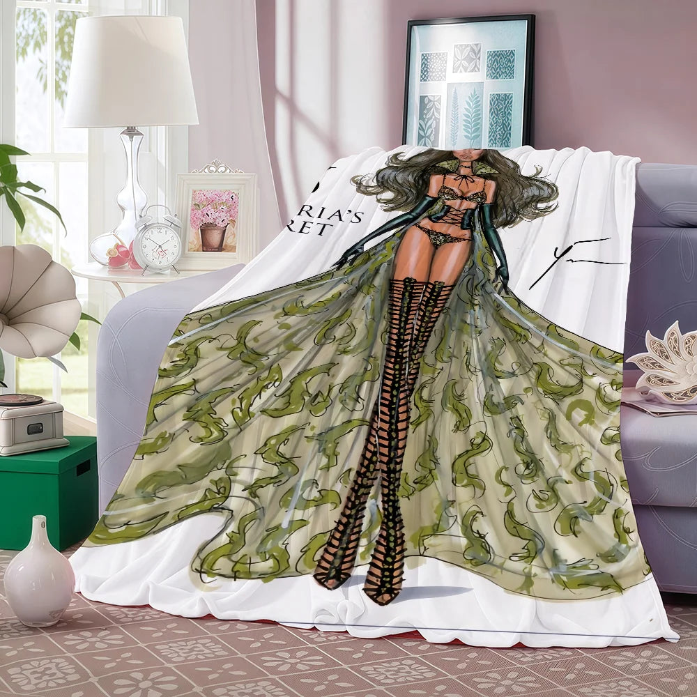 Cozy V-Victoria's S-Secret Blanket Warm And Soft Suitable For Bedroom Living Room Sofa Bed Office Travel Camping