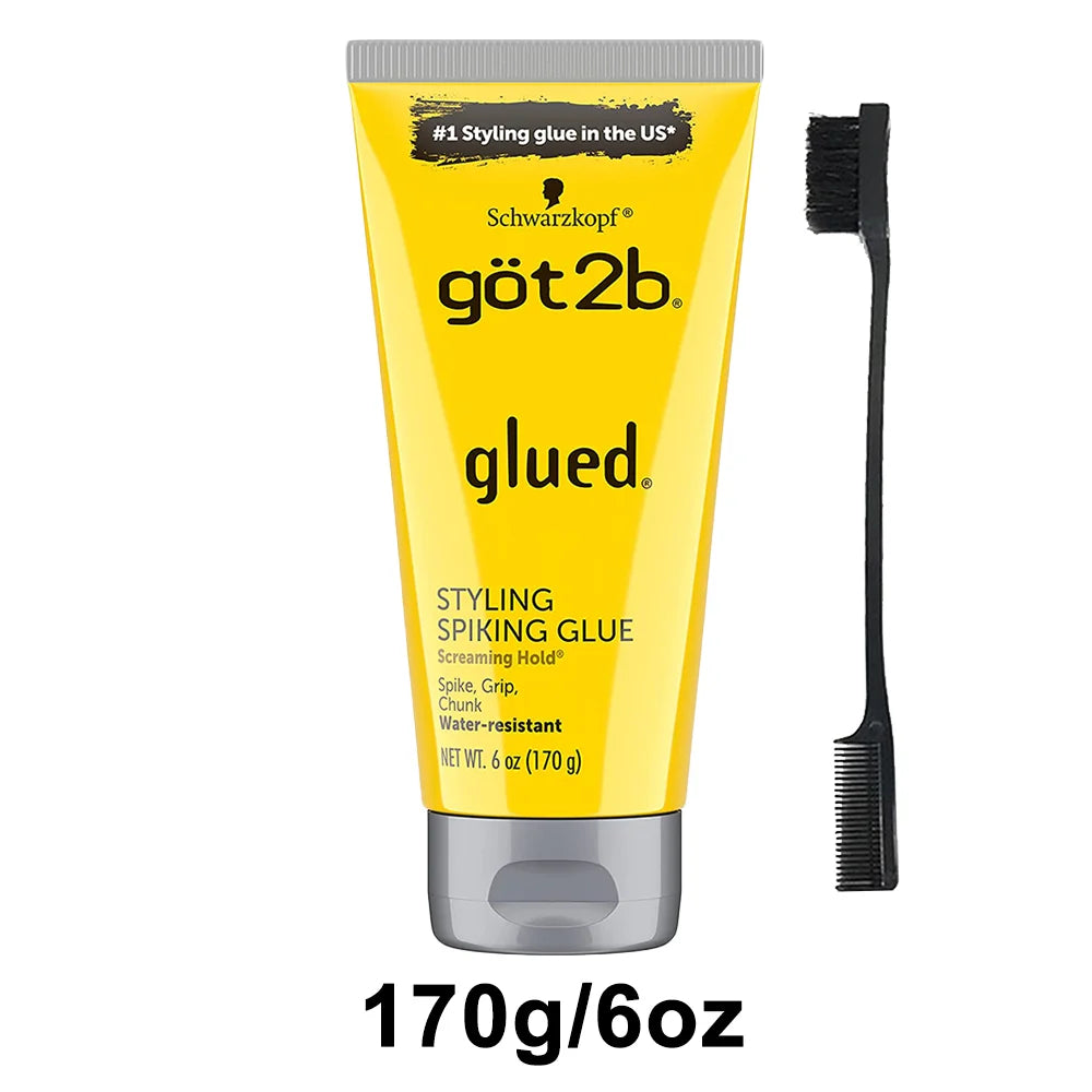 Combo Got2b Glued Spiking Glue Hair Gel Water invisible Resistant Strong Hold for wig adhesives dege control gel for Screaming Hold