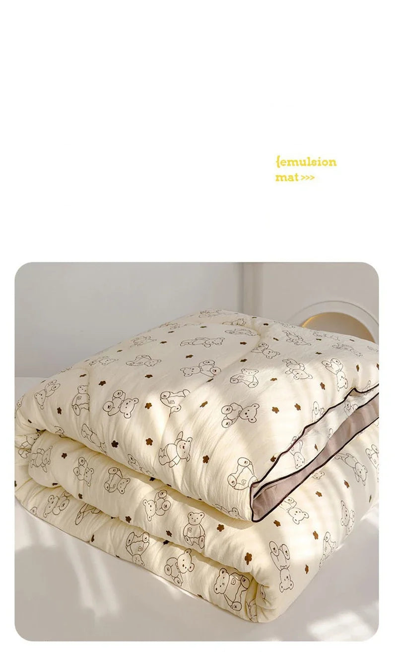 Ideal Printed Double Gauze Summer Quilt Grade A Lightweight Air Conditioning Quilt Soya Fibre Fill Soft Breathable Cool Summer Blanket