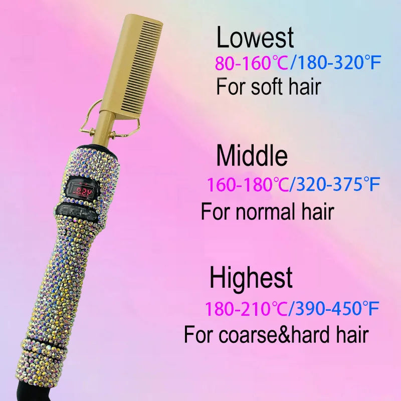 Premium Hot Comb Straight Curling Electric Comb for American African Hair pente quente peigne chauffant lisseur cheveux Styling Tools