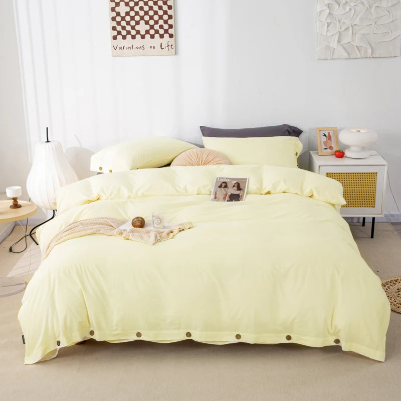 Hight Quality 3pcs  100% cotton bedding set Double Duvet Cover Set 220x240 Solid Twist Cotton King Size Bedding Set Quilt Cover Set