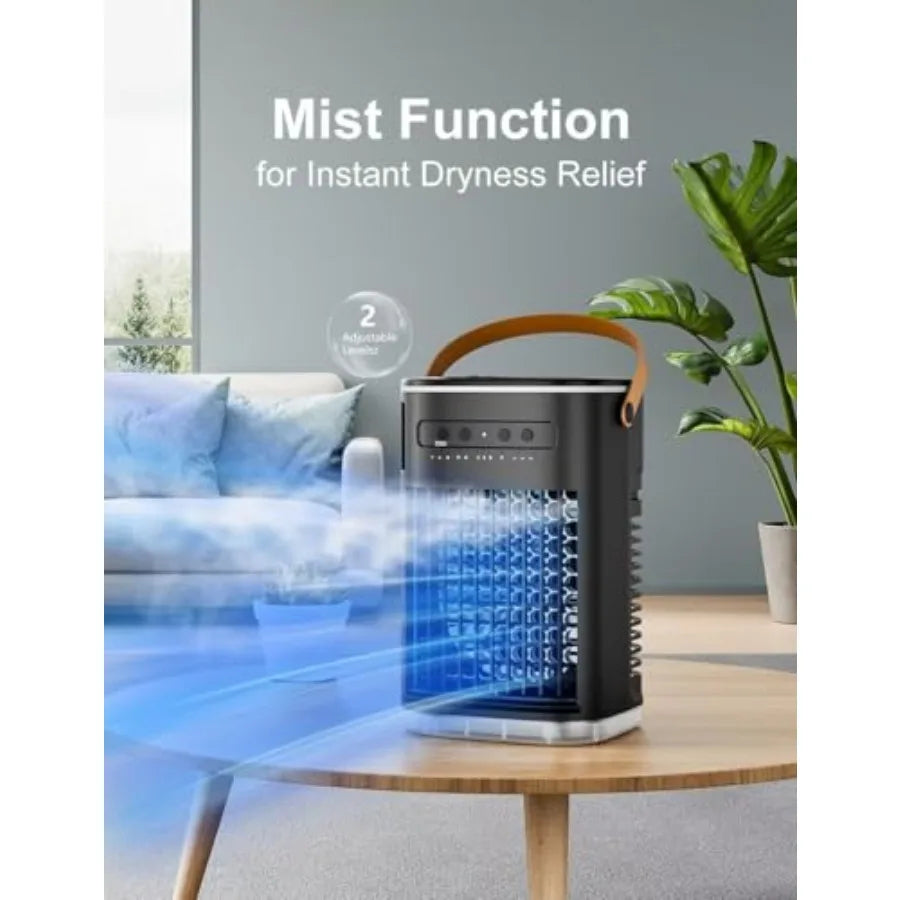 Portable  Air Conditioner Ac Unit, Evaporative Air Cooler With 2Ice Packs and 1.2L Water Tank, Personal Air Cooler with Re