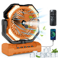 Super 20000mAh Operated Mist Cooling Fan Portable Rechargeable Desk/Camping Fan with LED Light and Hook Outdoor Fan for Tent Car Trip