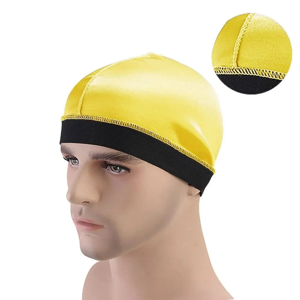Pure Color Men Caps Durag Style Hats Bonnet Elastic Breathable Wave Caps Polyester Multicolor Durag Cap Men Outdoor Wave Caps