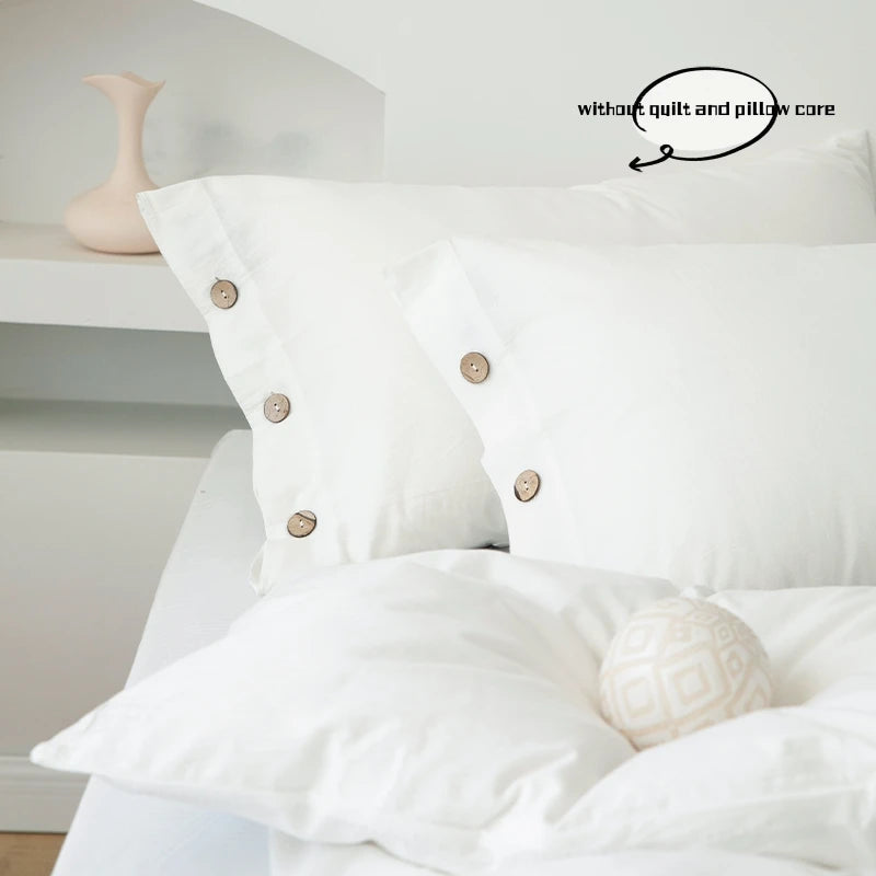 Hight Quality 3pcs  100% cotton bedding set Double Duvet Cover Set 220x240 Solid Twist Cotton King Size Bedding Set Quilt Cover Set