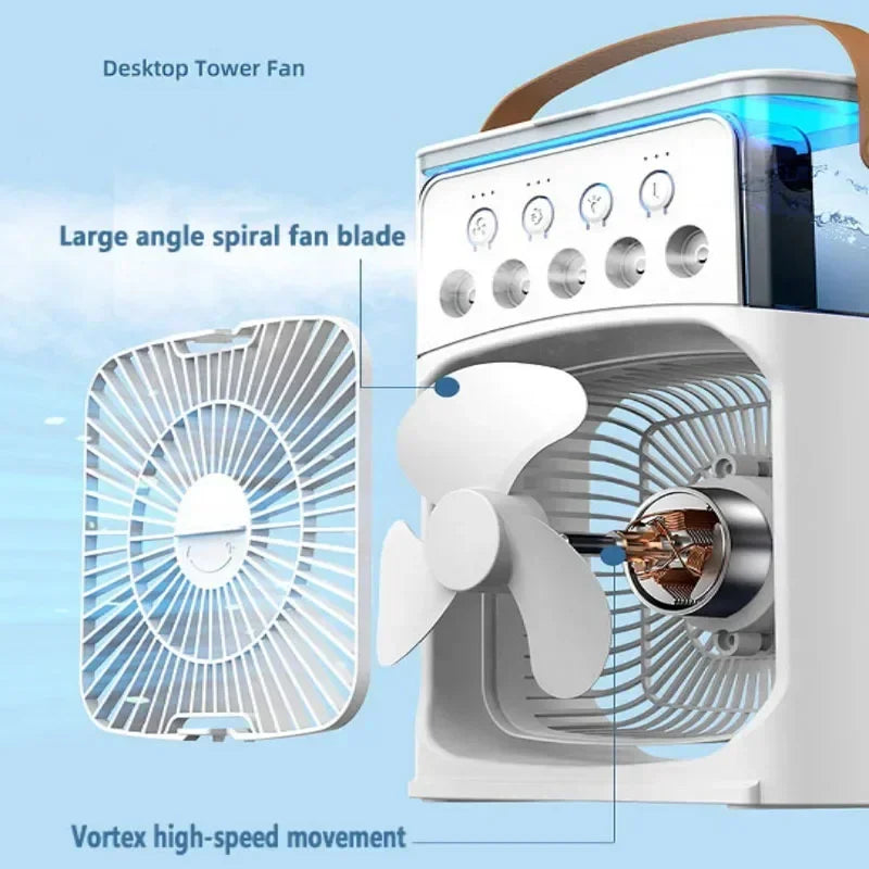 Combo 3 In 1 Fan AIr Conditioner Household Small Air Cooler LED Night Light Portable Humidifier Air Adjustment Fan Office Home Fan New